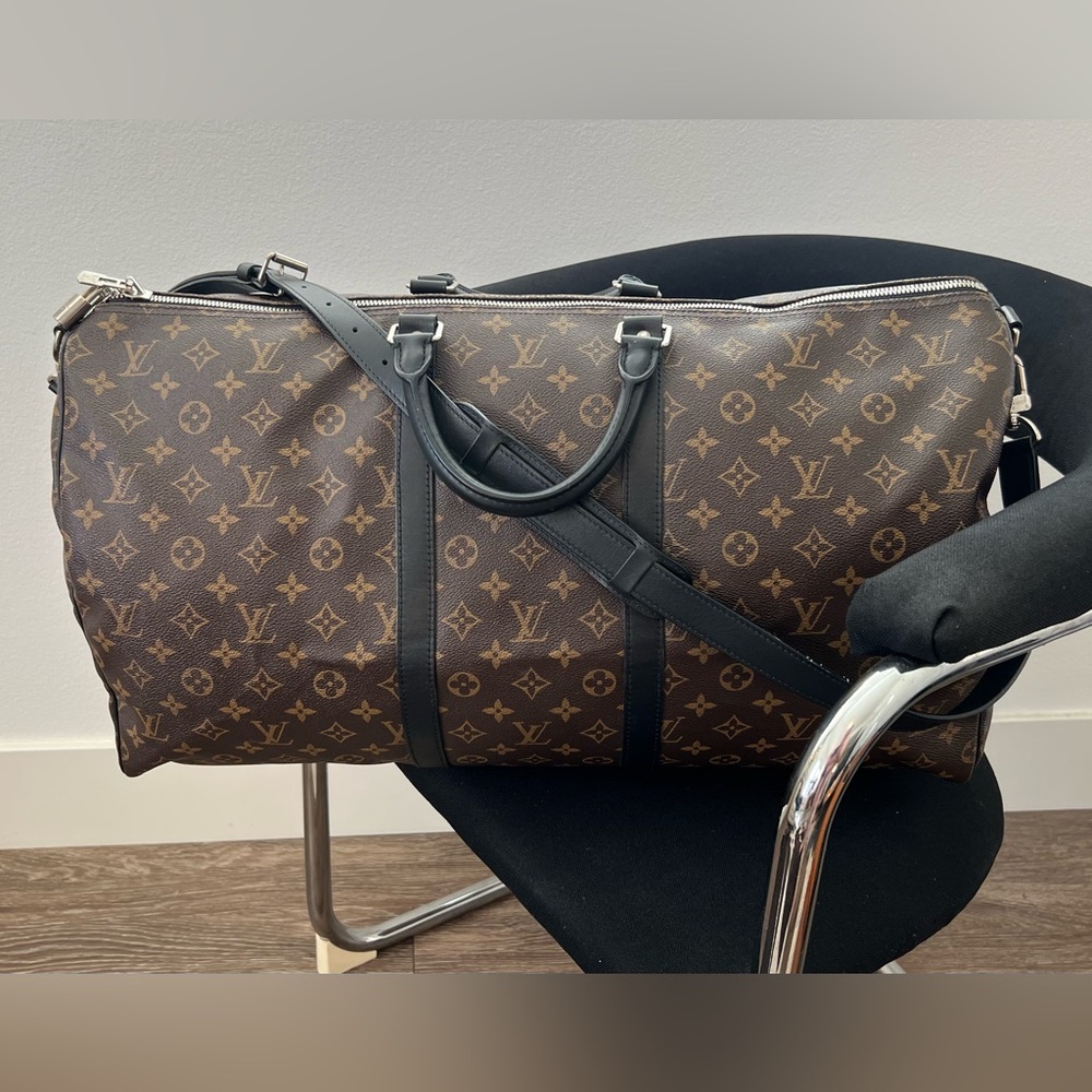 LOUIS VUITTON Keepall 55 Monogram Macassar - 💯 AUTHENTIC - M56714